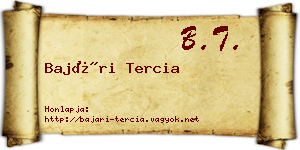 Bajári Tercia névjegykártya